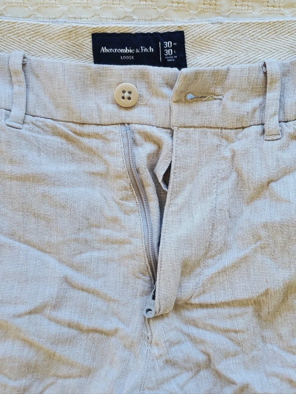 Abercrombie & Fitch Loose Linen Blend Pants